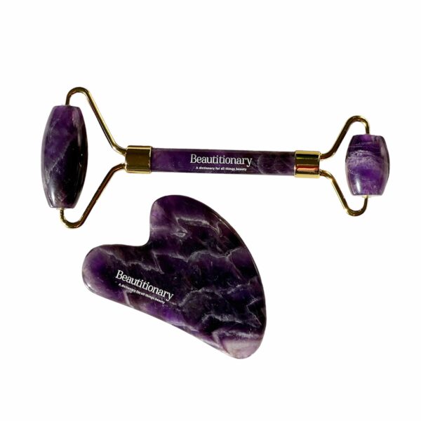 Amethyst Roller and guasha for face massage and relaxation