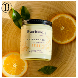 best essential oil candle in Vancouver with Sweet orange and bergamot