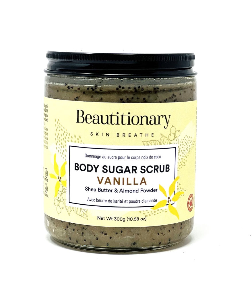 Body scrub with natural beads to exfoliate and smoothing skin