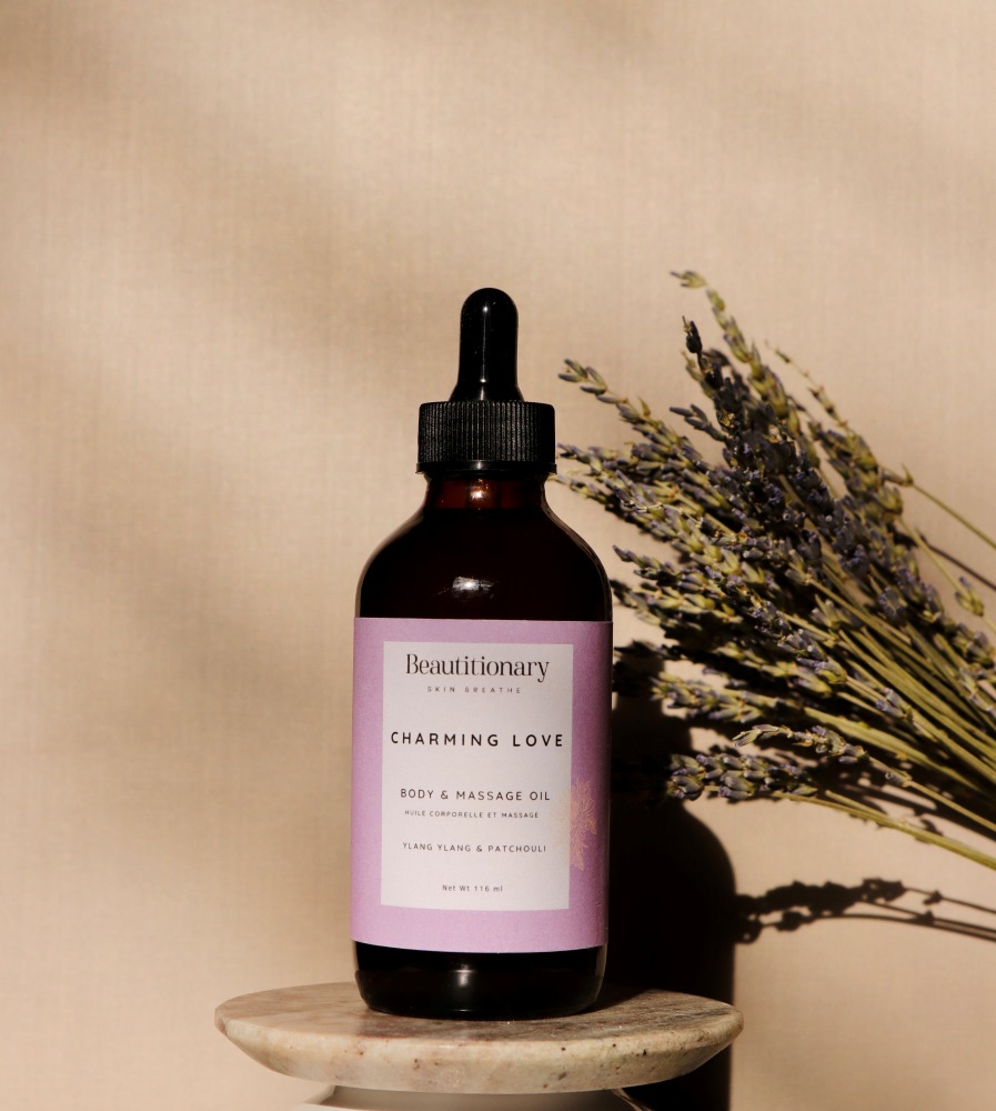 body massage oil with lavender and ylang ylang